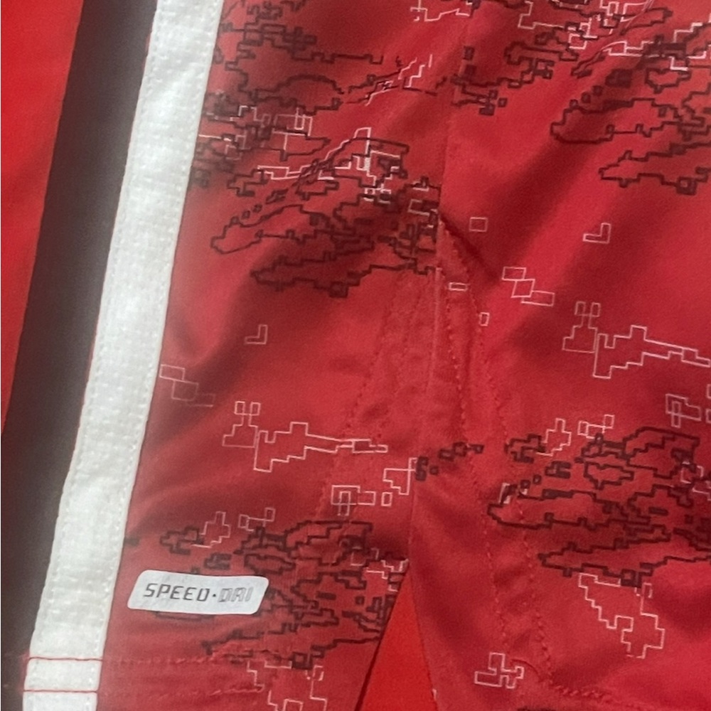 Vibrant Red Men's Athletic Shorts